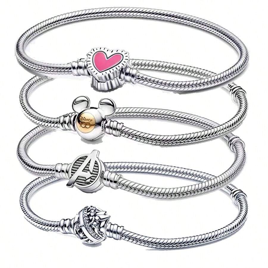 New Design Heart Snake Bone Bracelet, Suitable For 925 Silver DIY Bangle, Women Birthday Wedding Fashion Exquisite Jewelry