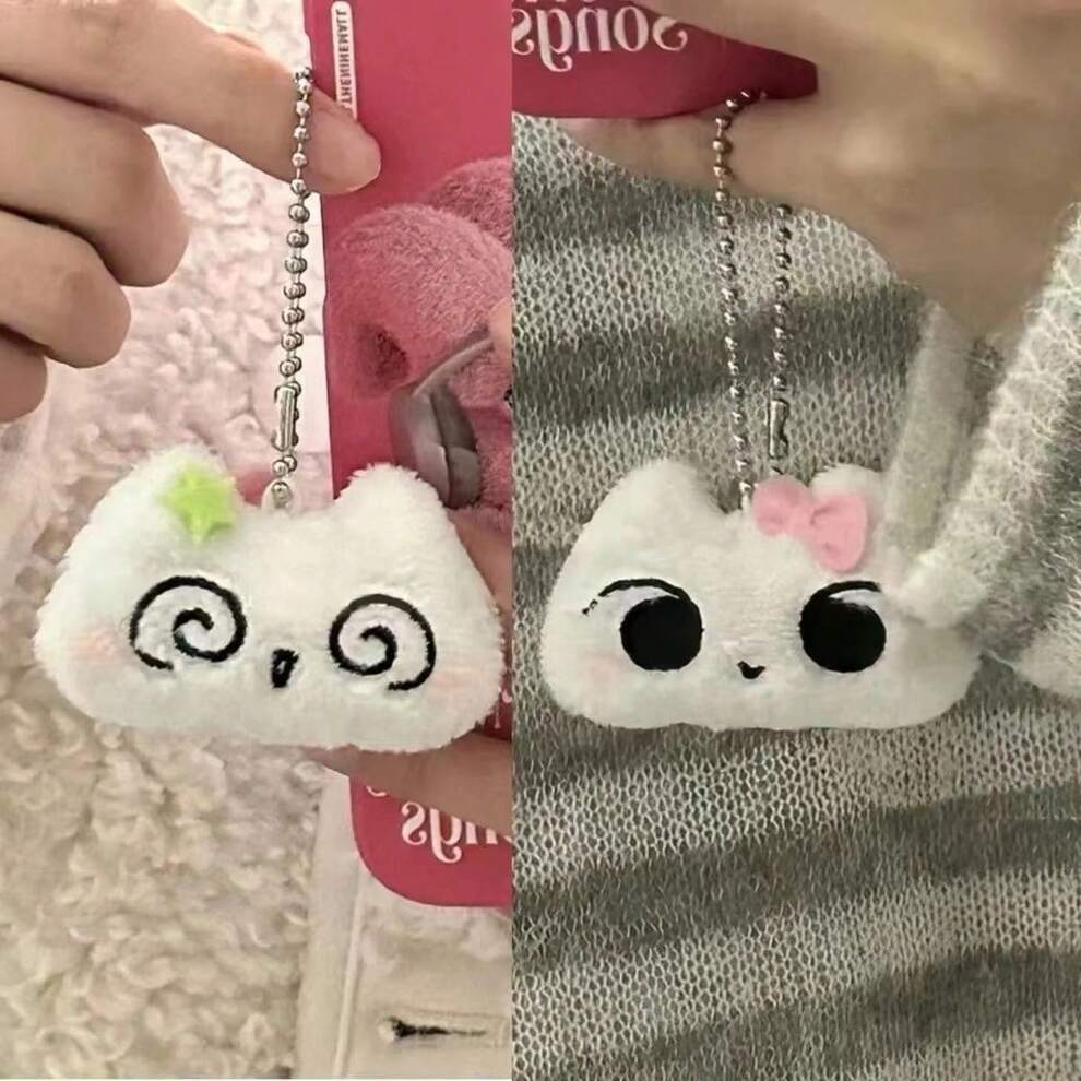 1pc Creative Cute Backpack Pendant Stuffed Toy Dizzy Cat Plush Keychain Fluffy And Lovely Mini Item