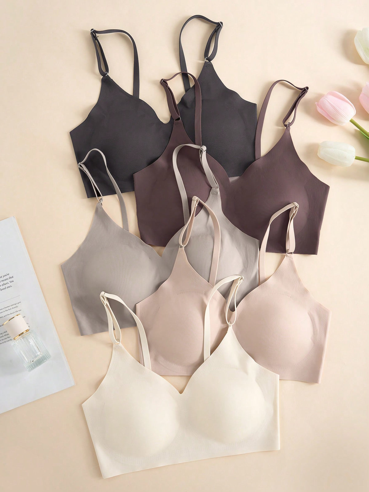 Women Wireless Bra (5pcs/Pack), No Wire Bra Set