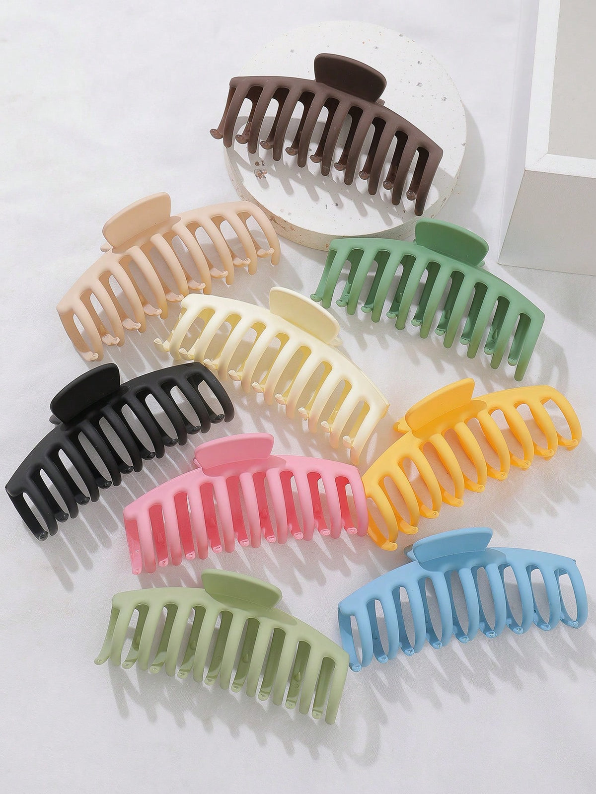 2/9pcs Pack Women Dragon Claw Acrylic Hair Clips, Fashionable Multipurpose Beautiful Hair Claws, Dopamine Color, All-Match Colors Suitable For Daily Life, Outings, Outdoor Activities, Showering, Face