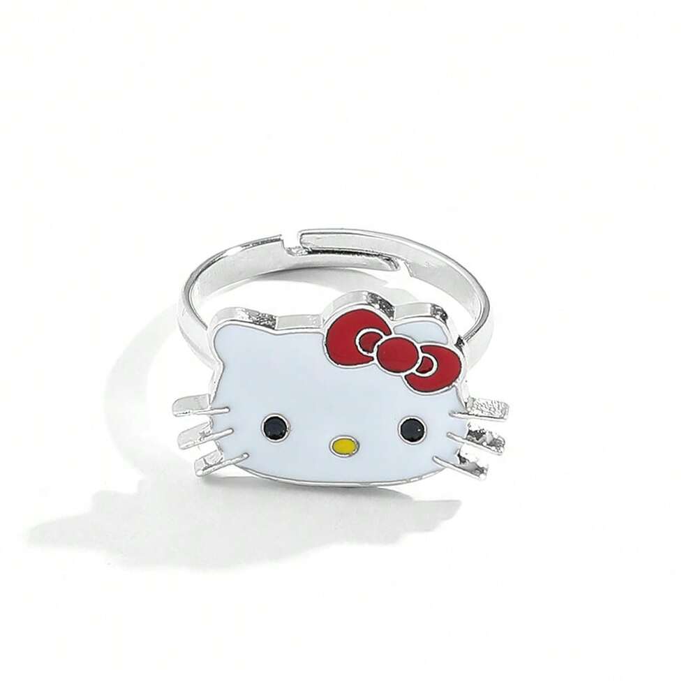 1pc Cartoon Cute And Minimalist Hello Kitty Ring