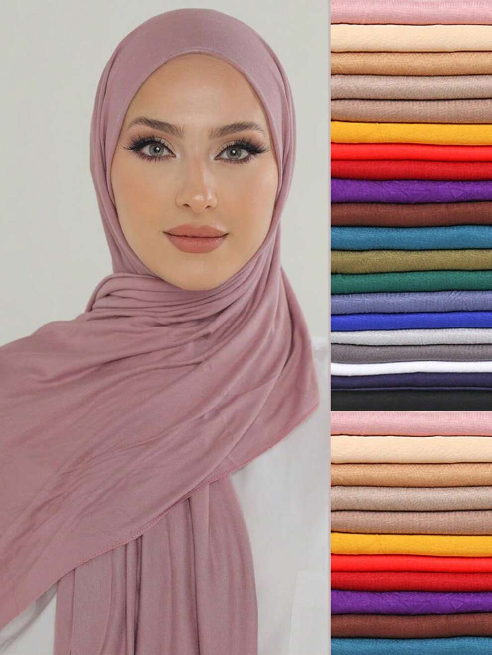 1pc Women Fashion Solid Color Scarf Hijab Soft Islamic Head Scarf Multifunctional Sunscreen Headscarf All-Match Beach Vacation Shawl Long Scarf Suitable For Daily Wear