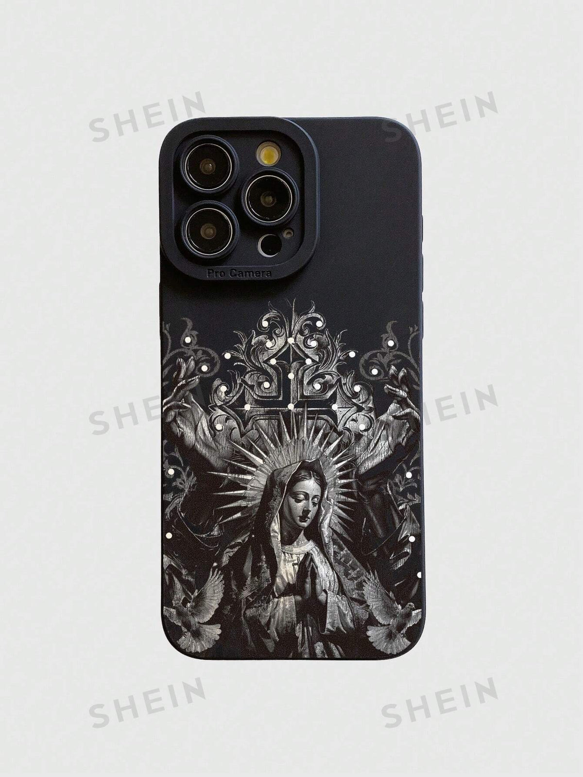 ROMWE Goth Portrait Illustration Black Phone Case