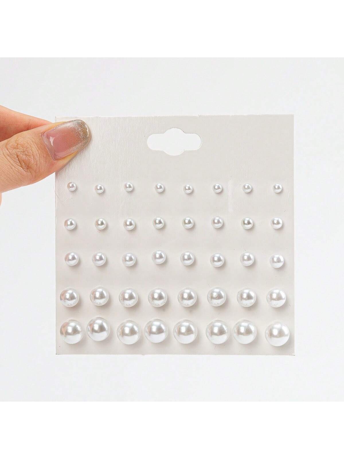 15pairs Colorful Beaded Ball Stud Earrings Set