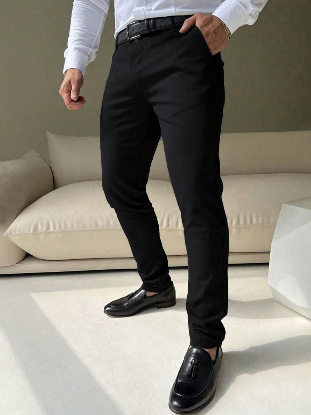 Manfinity Mode Men's Simple Casual Daily Wear Dress Pants