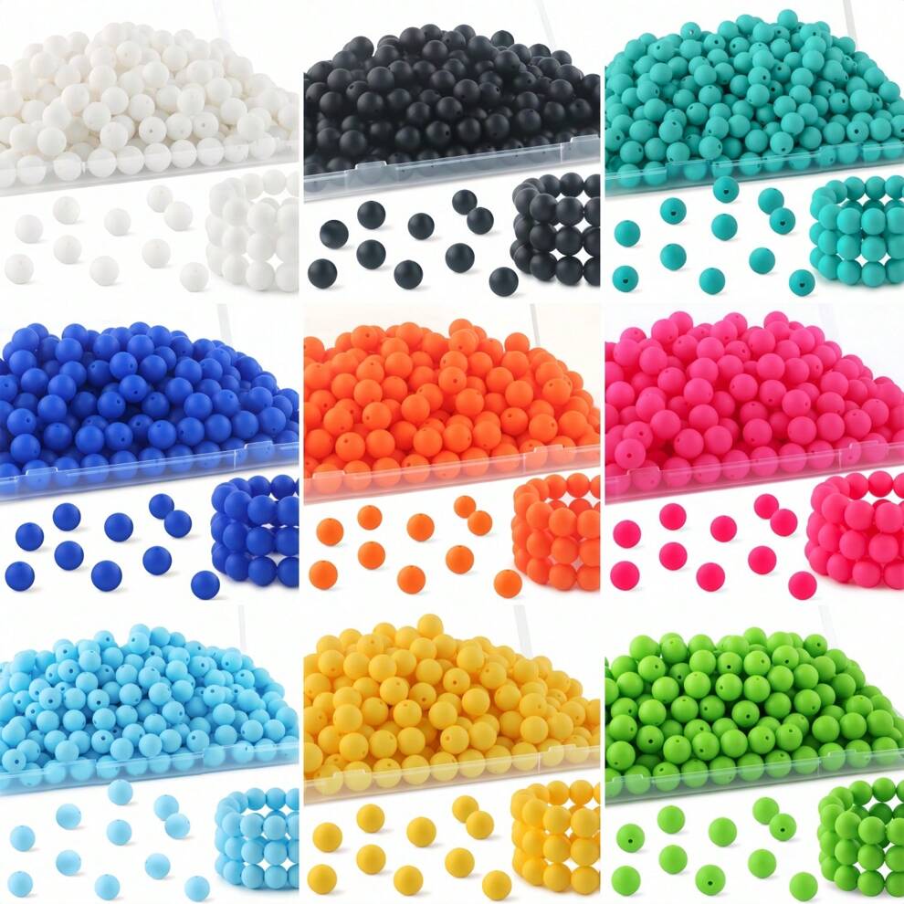 50Pcs 15mm Various Colors Silicone Beads, Silicone Beads For Keychain Making Bulk Silicone Beads For Bracelet Making Necklace Making And Round Silicone Beads For Pens