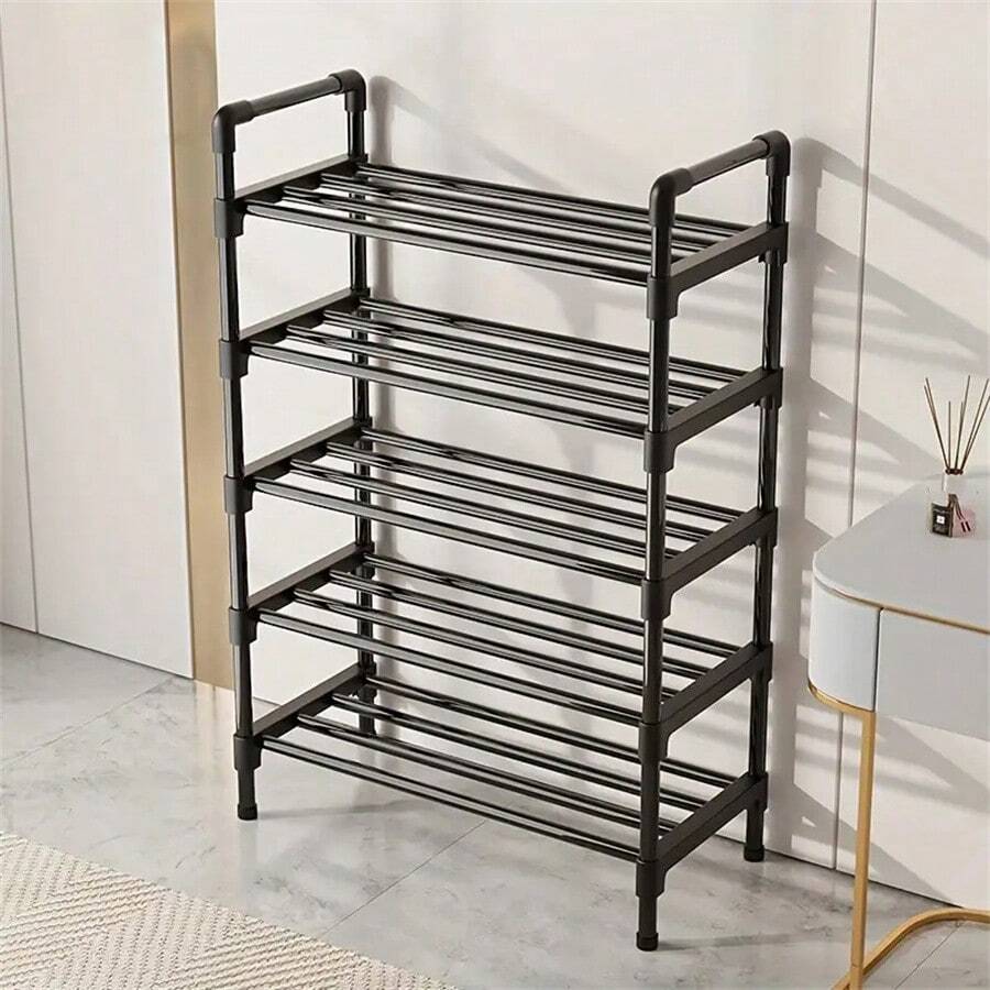 Shoe Storage Rack, Single Row Independent Shoe Rack, Stackable Shoe Divider, Black Shoe Rack, Suitable For Porch, Closet, Bedroom, Hallway, Terrace