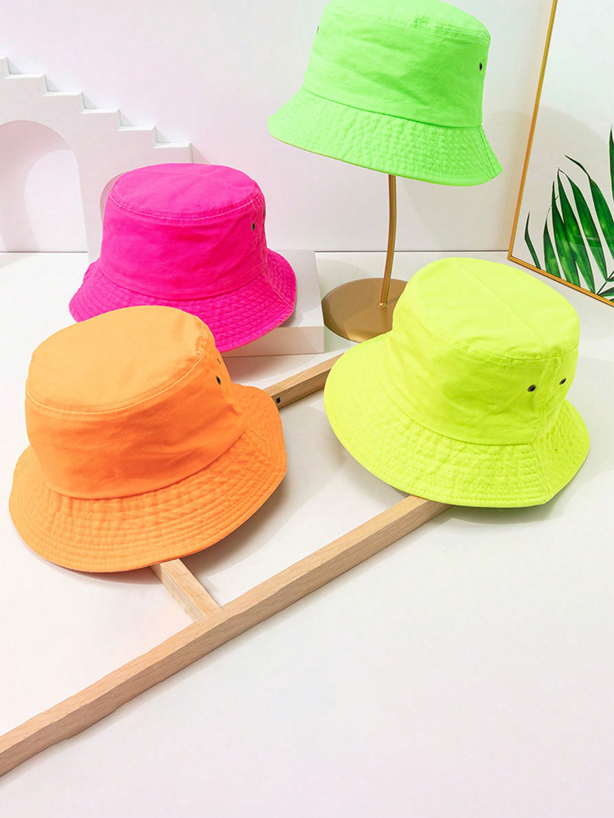 1pc Solid Color Bucket Hat With Copper Buckle, Unisex Bucket Hat For Couples, Summer, Suitable For Daily Use