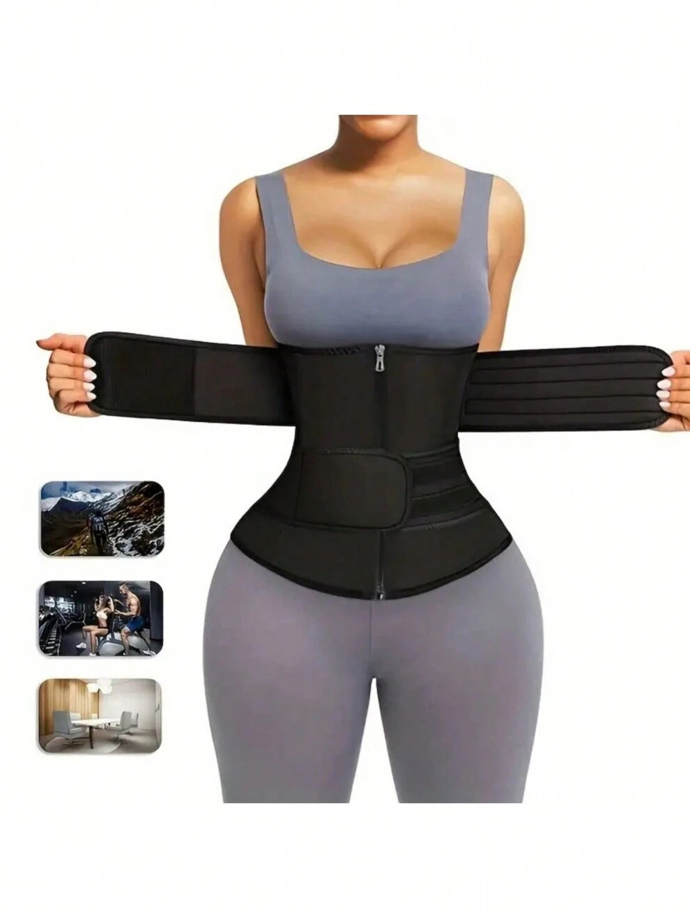 1pc Sporty Waist Trainer Vest, Slimming Hip & Tummy Control Top With Open Bust, Women's Underwear & Shapewear