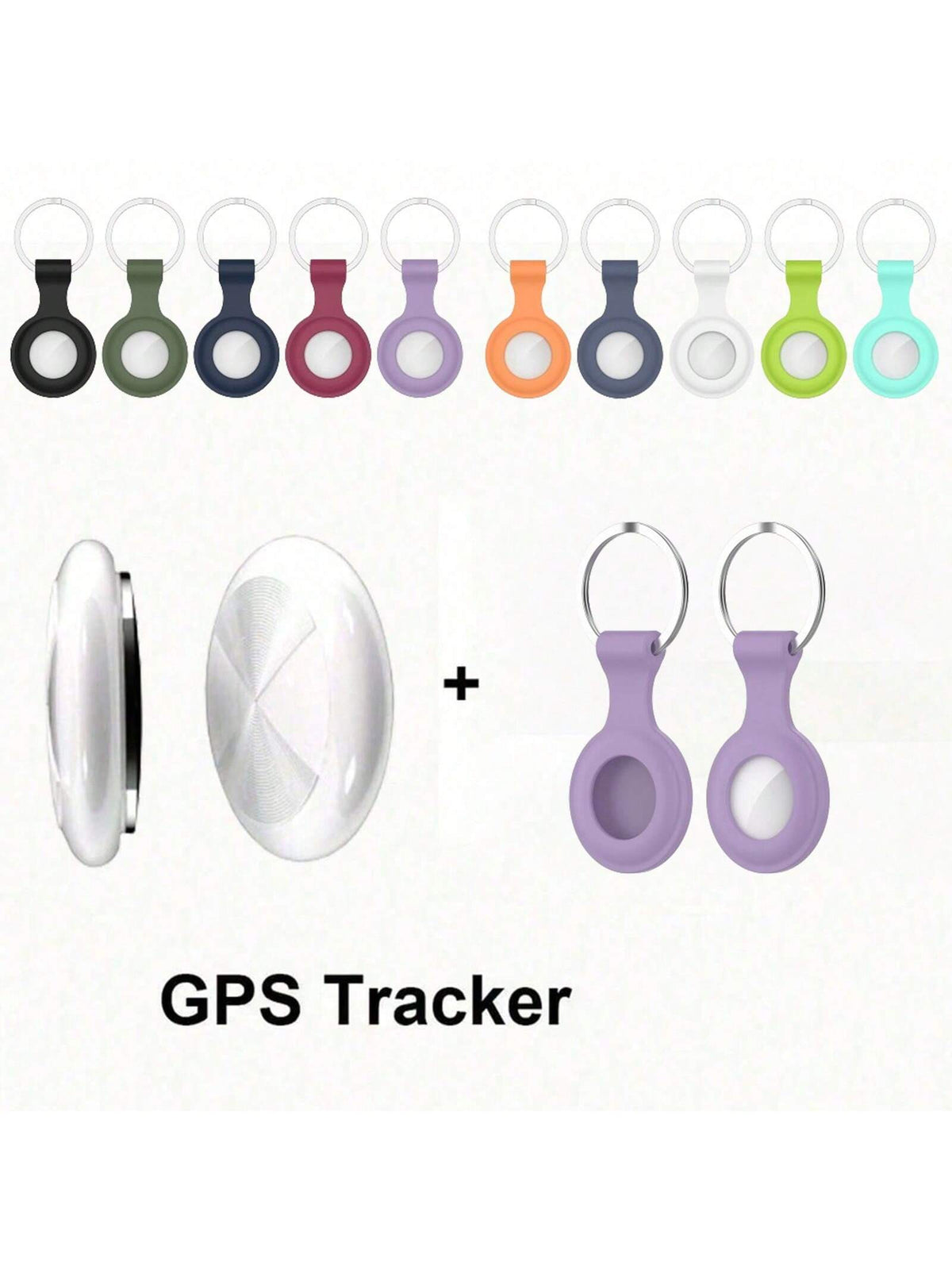 Mini Fashion Cute Smart Dog Pets BT 5.0 GPS Tracker Anti-Lost Alarm Tag, Wireless Bag Wallet Key Finder Locator, Come With Holder With Keychain