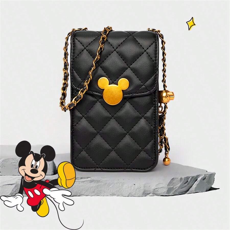 Licensed Mickey Mouse Phone Bag, Fashionable Versatile Shoulder Bag Or Crossbody Bag For Women