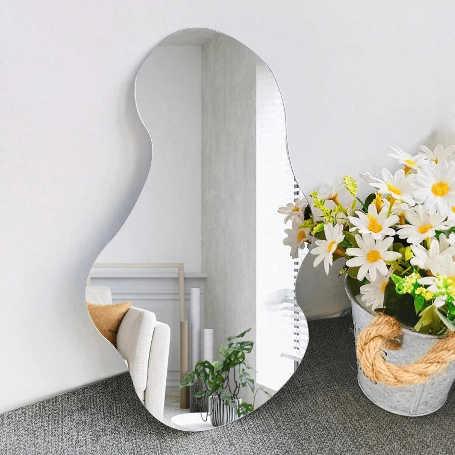 1pc Modern Style, Irregular Shape Decorative Wall Sticker, Acrylic Mirror Decal, Removable Self-Adhesive Wall Sticker, Wall Painting, Wall Sticker, Home Decoration, Bedroom Accessories, Room Decoratio