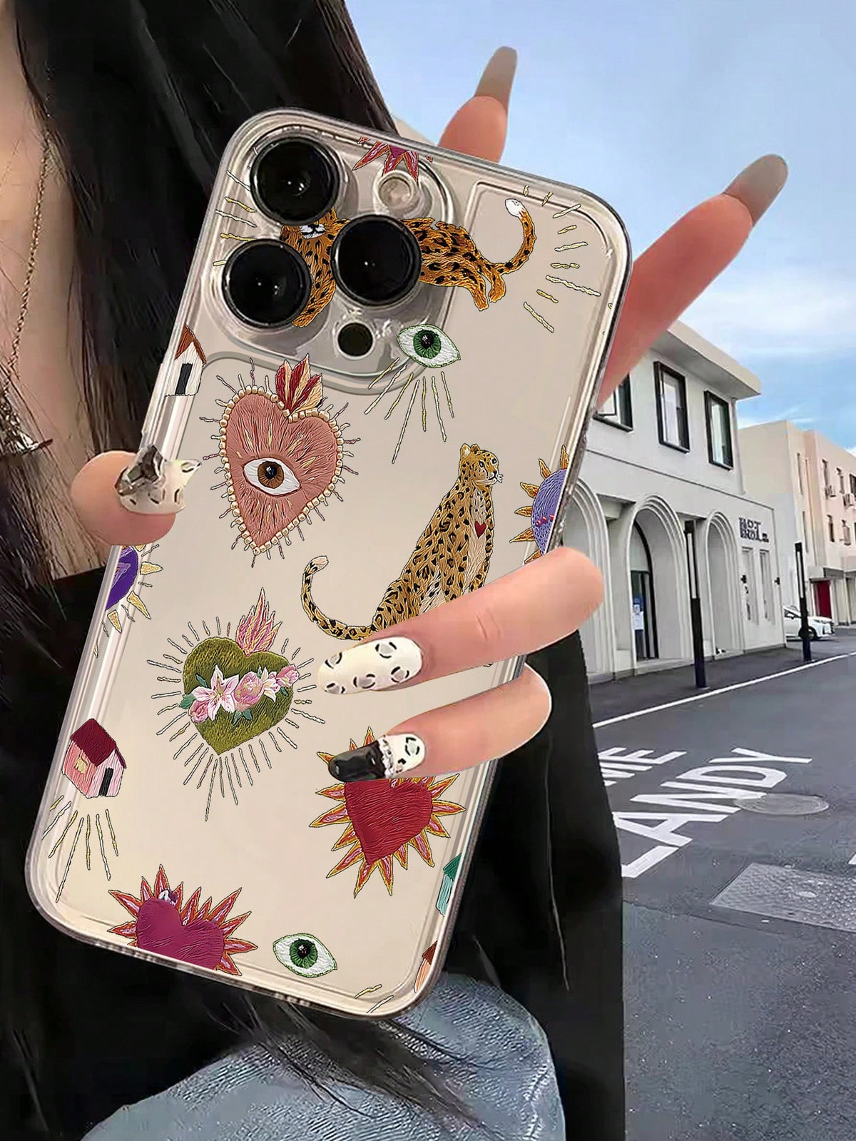 1pc Eye Tiger Pattern TPU Soft Protective Phone Case Fit Compatible With IPhone 15 Pro Max, 14 Plus, 13 Pro Max, 12, 11, 7G, 7P, IX, XR, XS Max