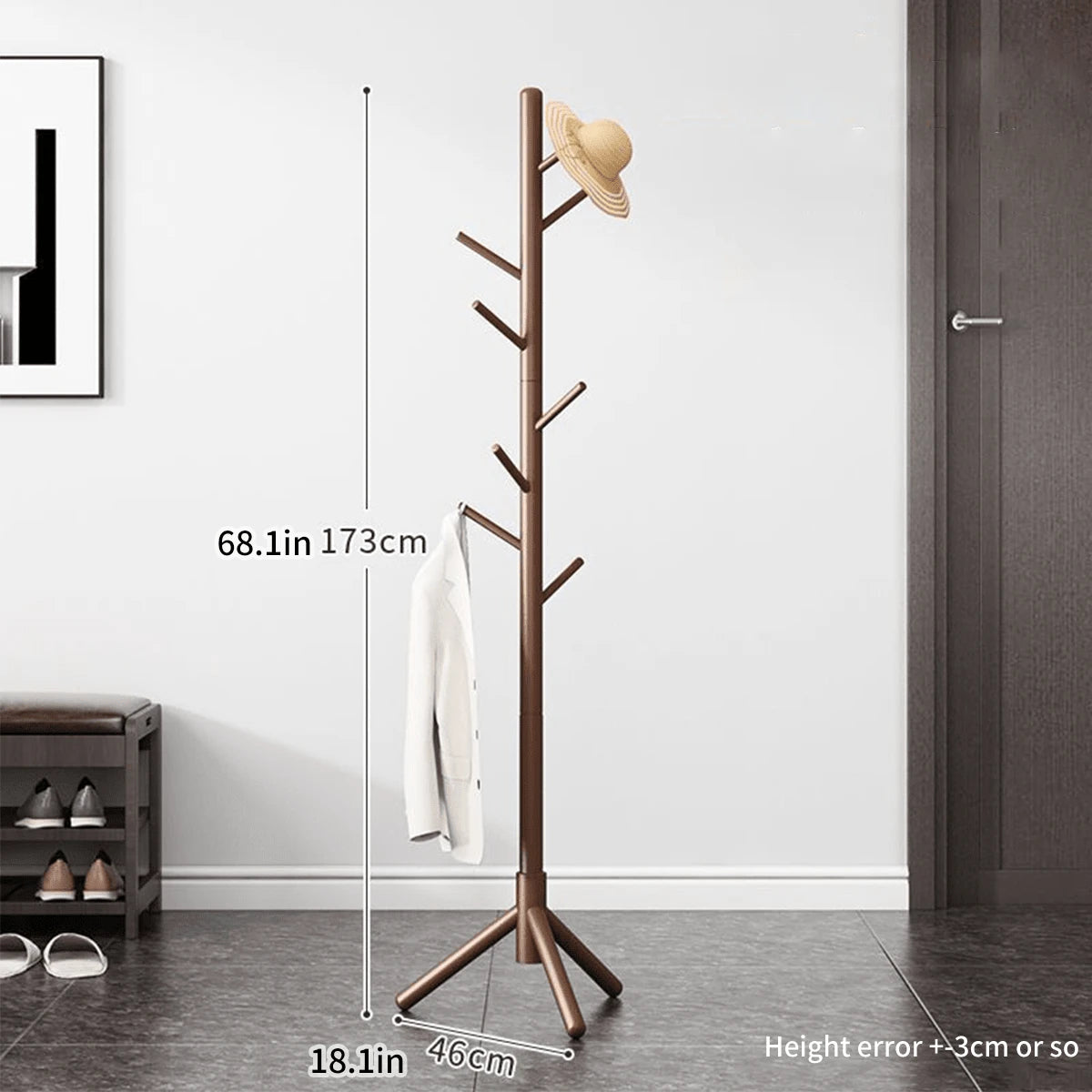 1pc Coat Rack Stand Floor Standing Hangers Clothes Bedroom Living Room Simple Home Clothing Bar