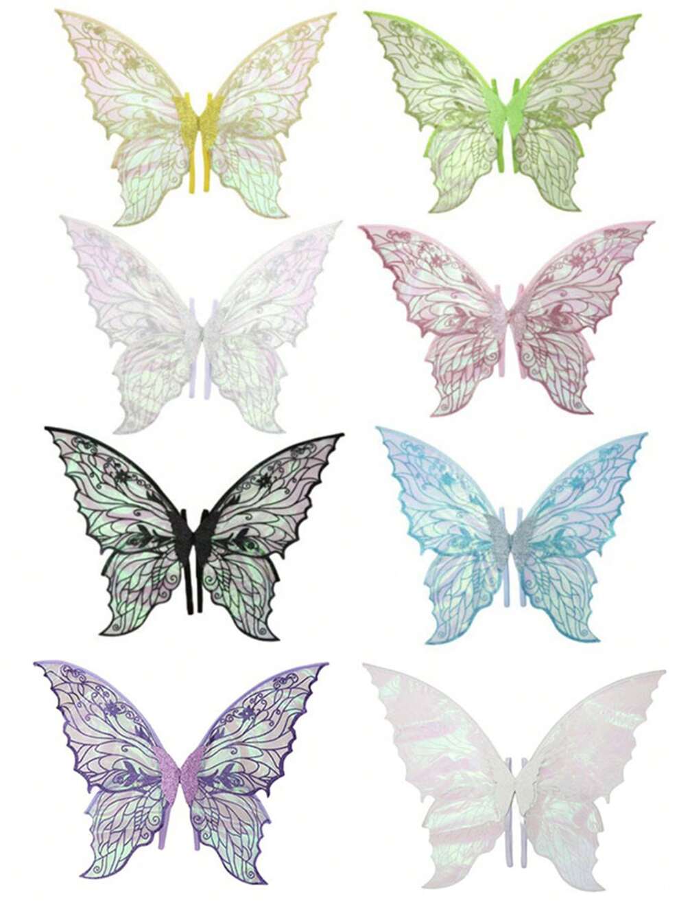 1pc Gold Foil Butterfly Fairy Wings COS Dress Up Holiday Party Costume Ball Performance Props,Ldeal Choice For Gifts