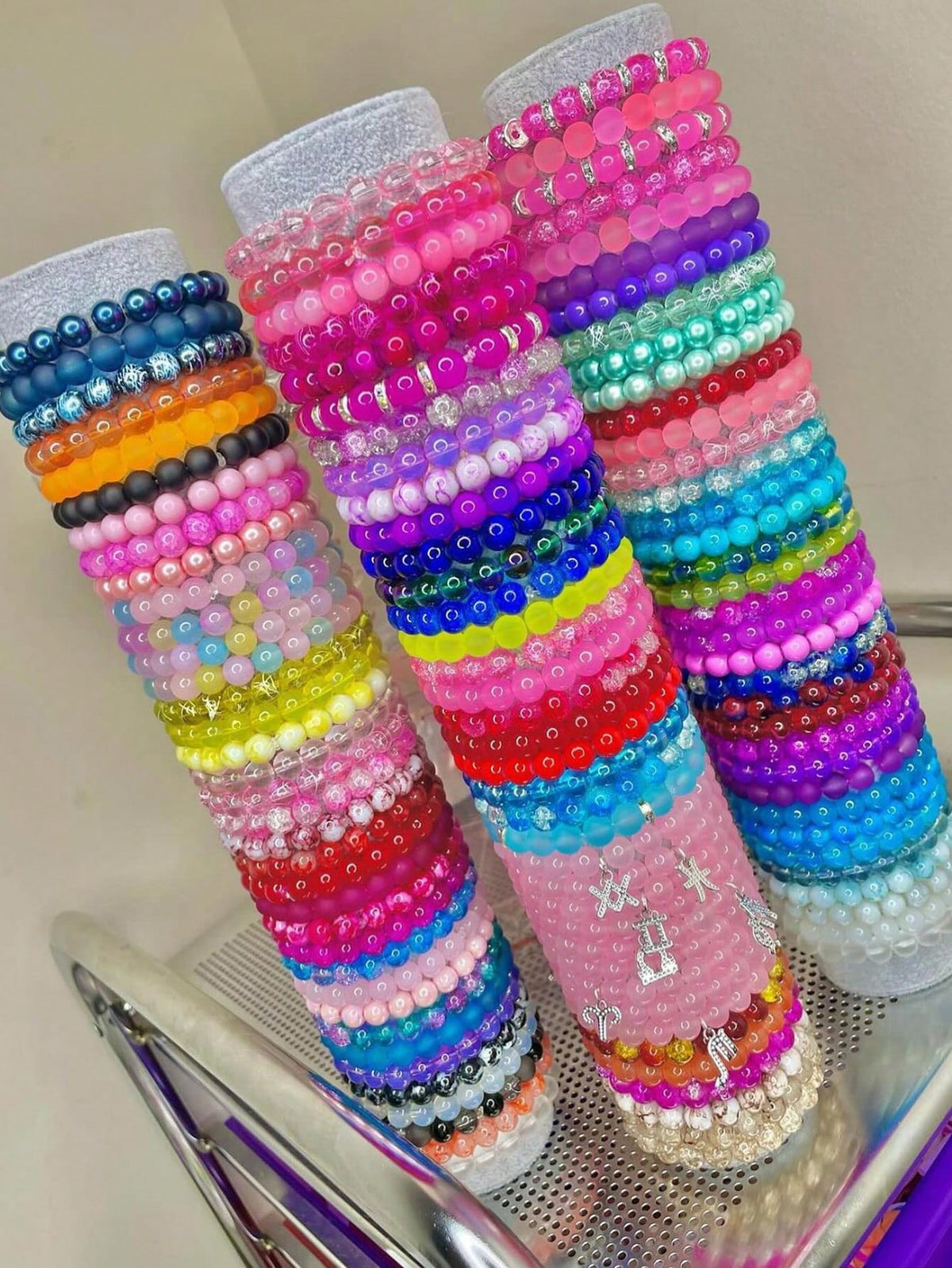 10pcs Random Beaded Elastic Rope Bracelet