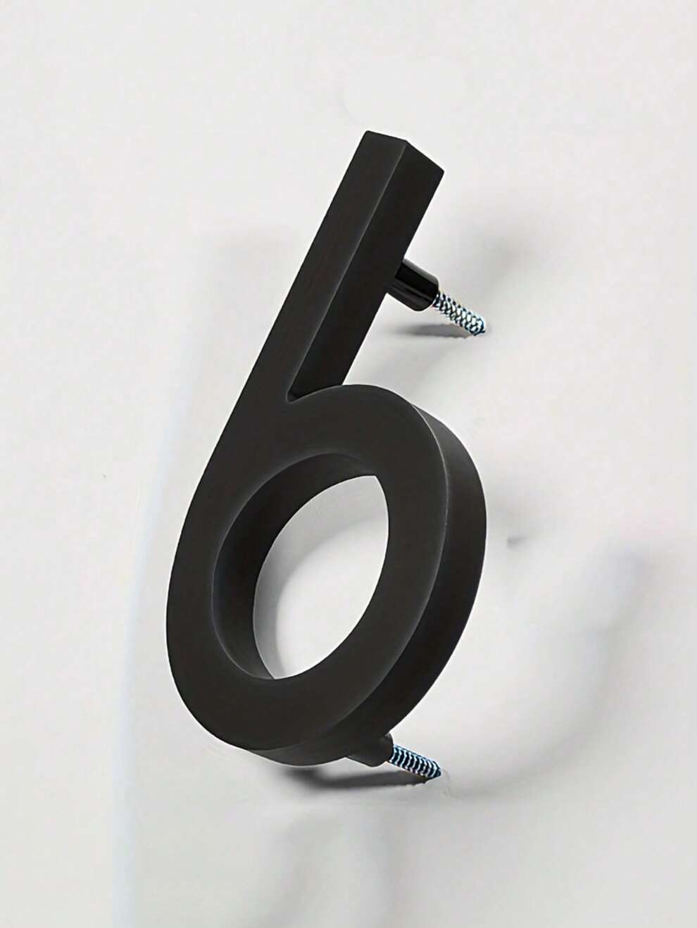 1pc 5" Stainless Steel Floating House Number, Metal Modern House Numbers, Garden Door Mailbox Decor Number With Nail Kit, Coated Black, 911 Visibility Signage