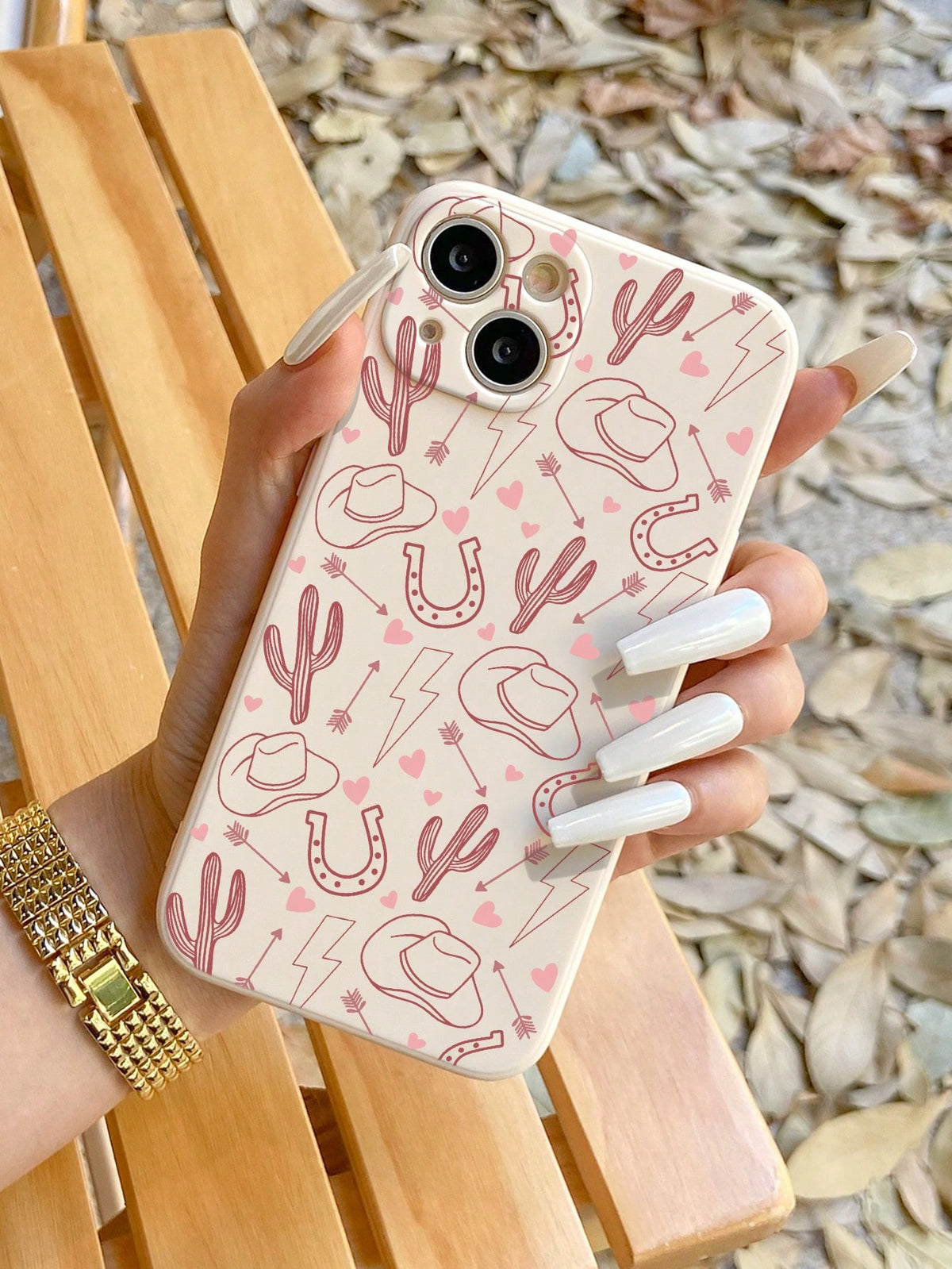 1pc Y2K Minimalist Western Desert Girl Boots Bow Decor Print Inflated Soft Phone Case Compatible With IPhone 11/12/13/14/15 Pro Max