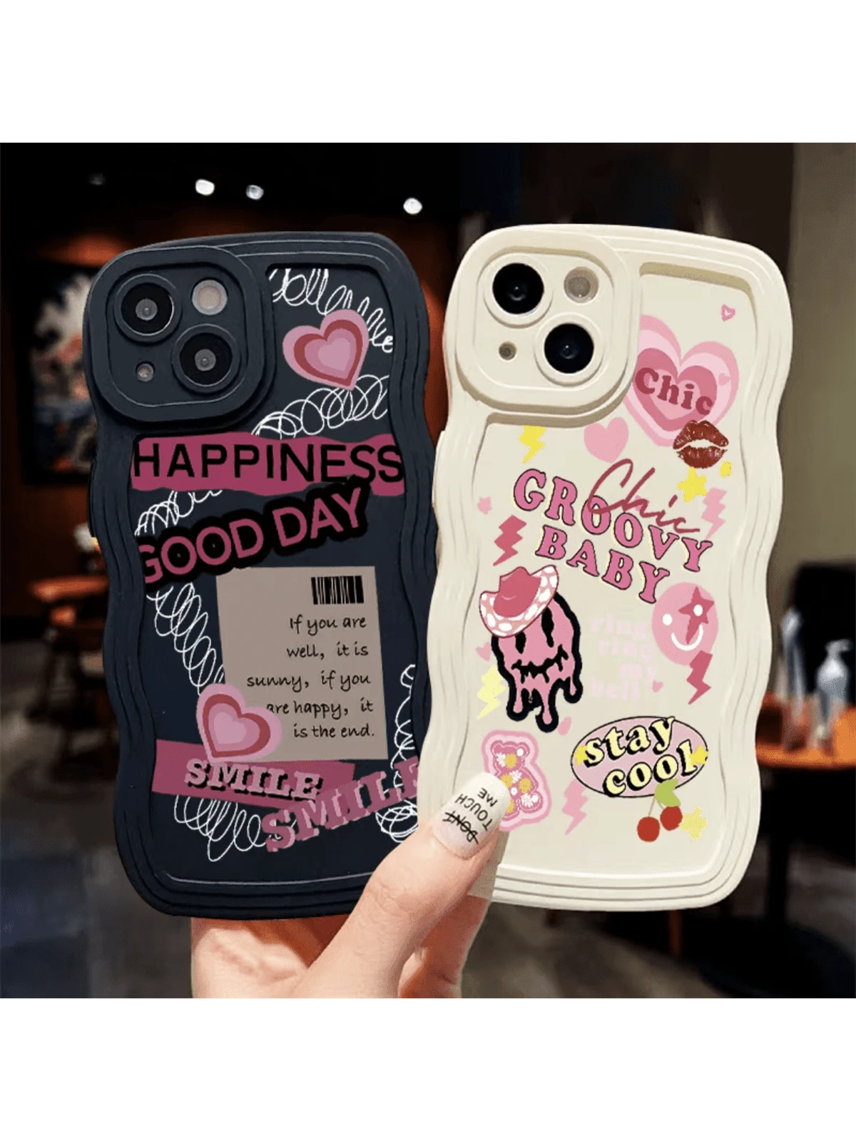 2pcs Luxurious Pink Alphabet Pattern Soft Phone Case, Compatible With IPhone 11/14/13/12 Pro Max/XR/XS/7/8 Plus, Shockproof, Bumper Corners, Matte Finish, With Camera Lens Protective Cover