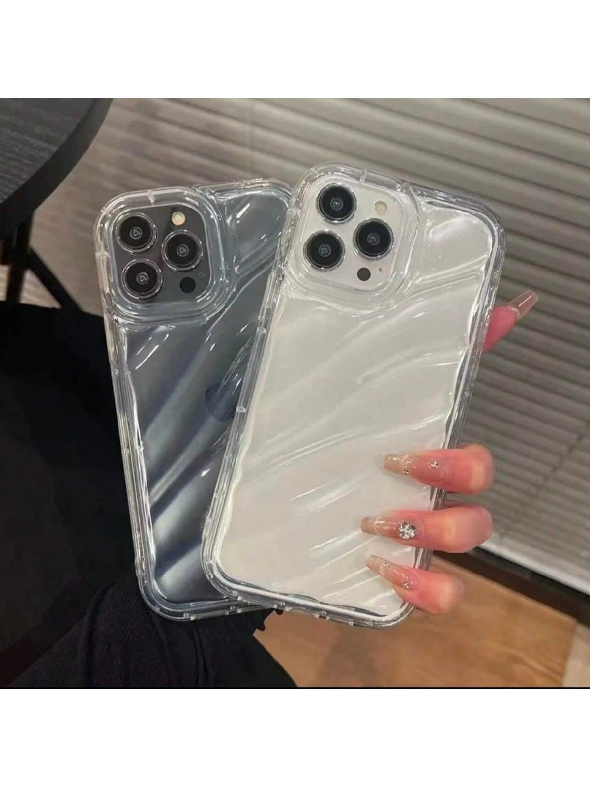 Summer Refreshing Water Ripple Transparent Anti Drop Phone Case Suitable Compatible With Iphone 11 12 13 14 15 Pro/Plus/Promax/X/Xs XR XSMAX