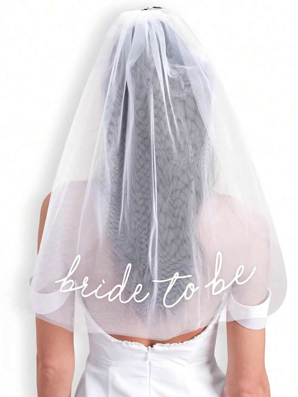 1pc Bride To Be Veil Headband With Comb, Wedding Bridal Veil, Bachelorette Party Accessory