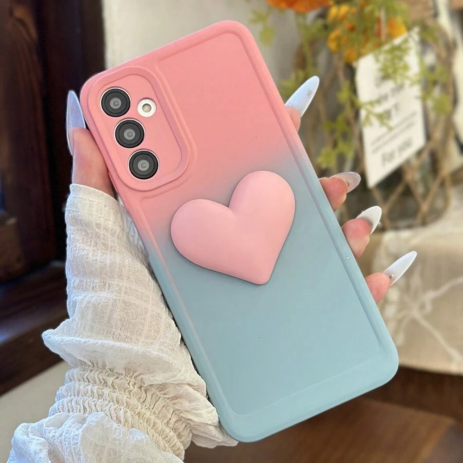 A Cute And Fashionable Gradient Heart Phone Case Suitable For Samsung Galaxy S24/S23/S22 Plus/S23 FE/A13 5G/A14/A24 4G/A54/A53/A23/A52