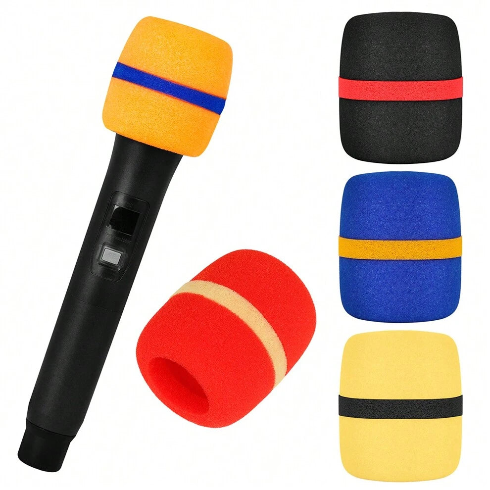 5Pcs Headset Windscreen Thickened KTV Handheld Dust Proof Soft Sponge Microphone Cover Replacement Accessories