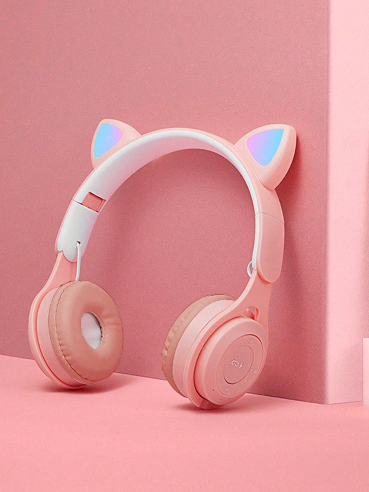 Wireless Headphones With Flashing Lights, Protective Ear Design, Cat Ear & Rabbit Ear Style, Suitable For Gaming & Music Listening