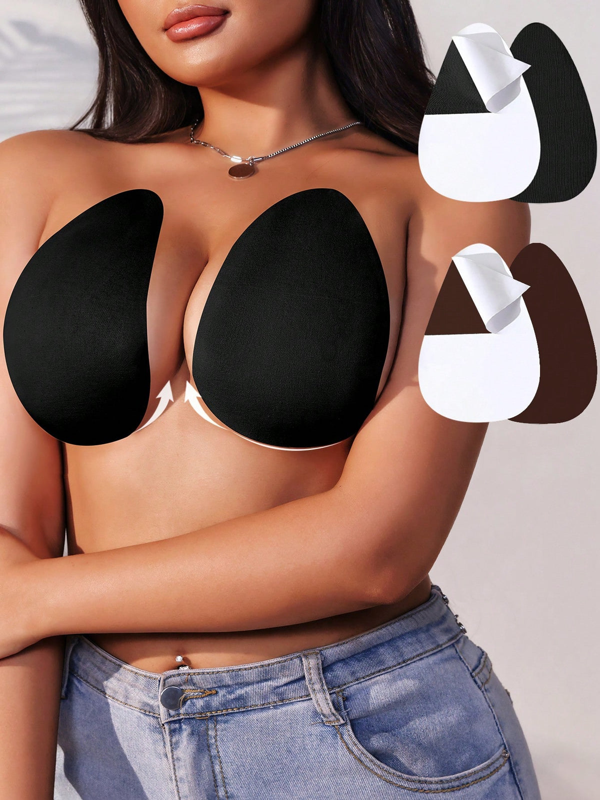 2 Pairs Of Plus Size Women Simple Solid Color Lingerie Accessory (Nipple Cover)