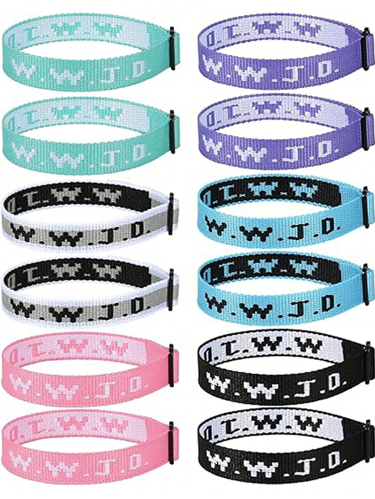 12PCS WWJD Bracelet Pack, Christian Gifts Adjustable Wristbands, WWJD Jesus Bracelets Bulk - What Would Jesus Do Bracelet For Women Men