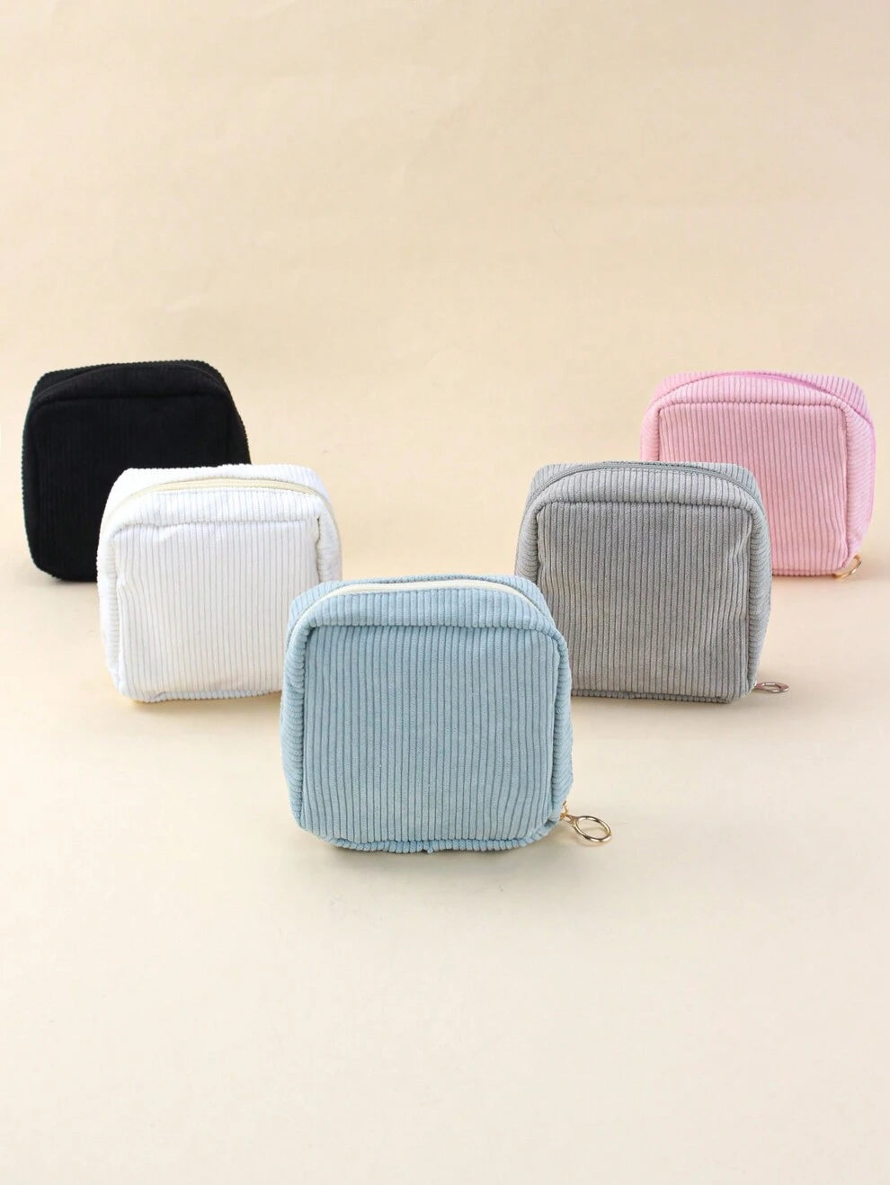 1pc Mini Makeup Bag, Small Nylon Cosmetic Travel Case Organizer For Women/Girls Girls' Sanitary Napkin, Lovely Mini Zippered Pouch For Preppy Coin Purse For School, Work, Travel