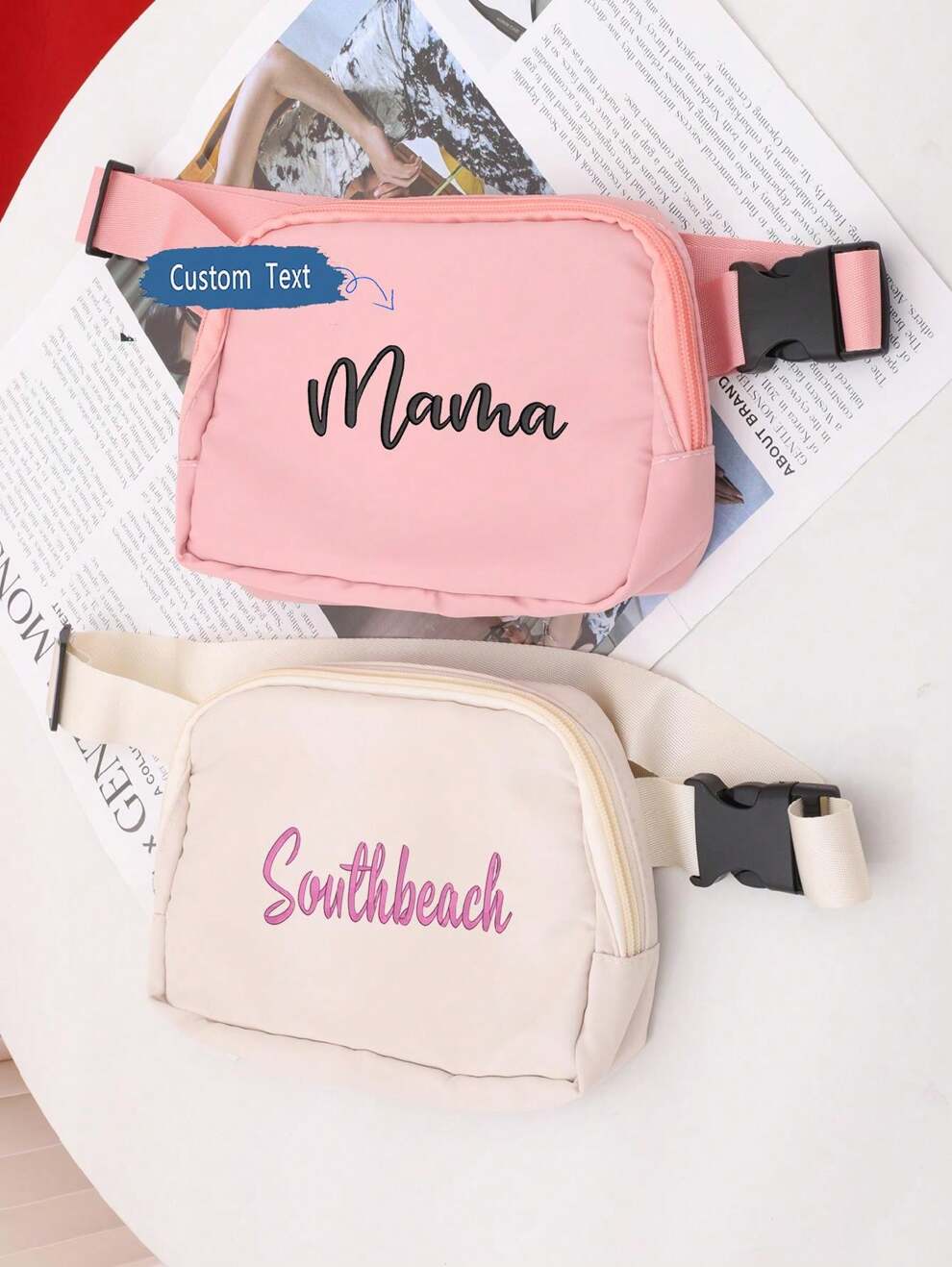 Customized Personalized Embroidery Waist Bag With Your Own Name, Casual And Fashionable Crossbody And Chest Bag, Convenient Storage Sport Fanny Pack, Unisex