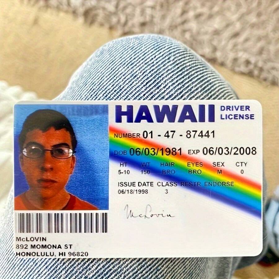 3pcs McLovin Plastic ID Card