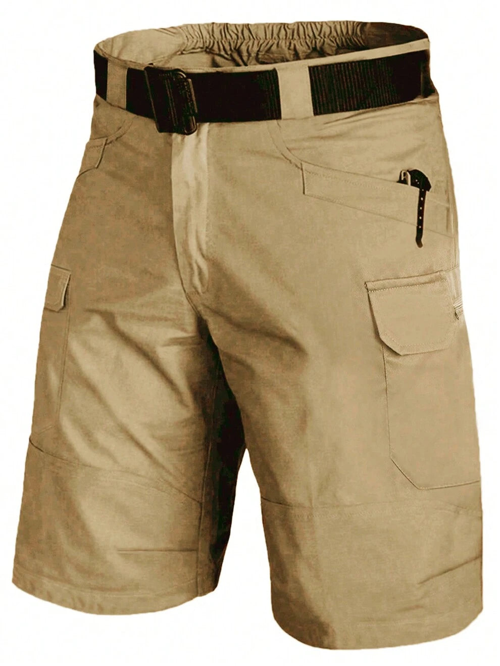 Manfinity LEGND Men's Casual-Fit Solid Color Cargo Shorts With Pockets