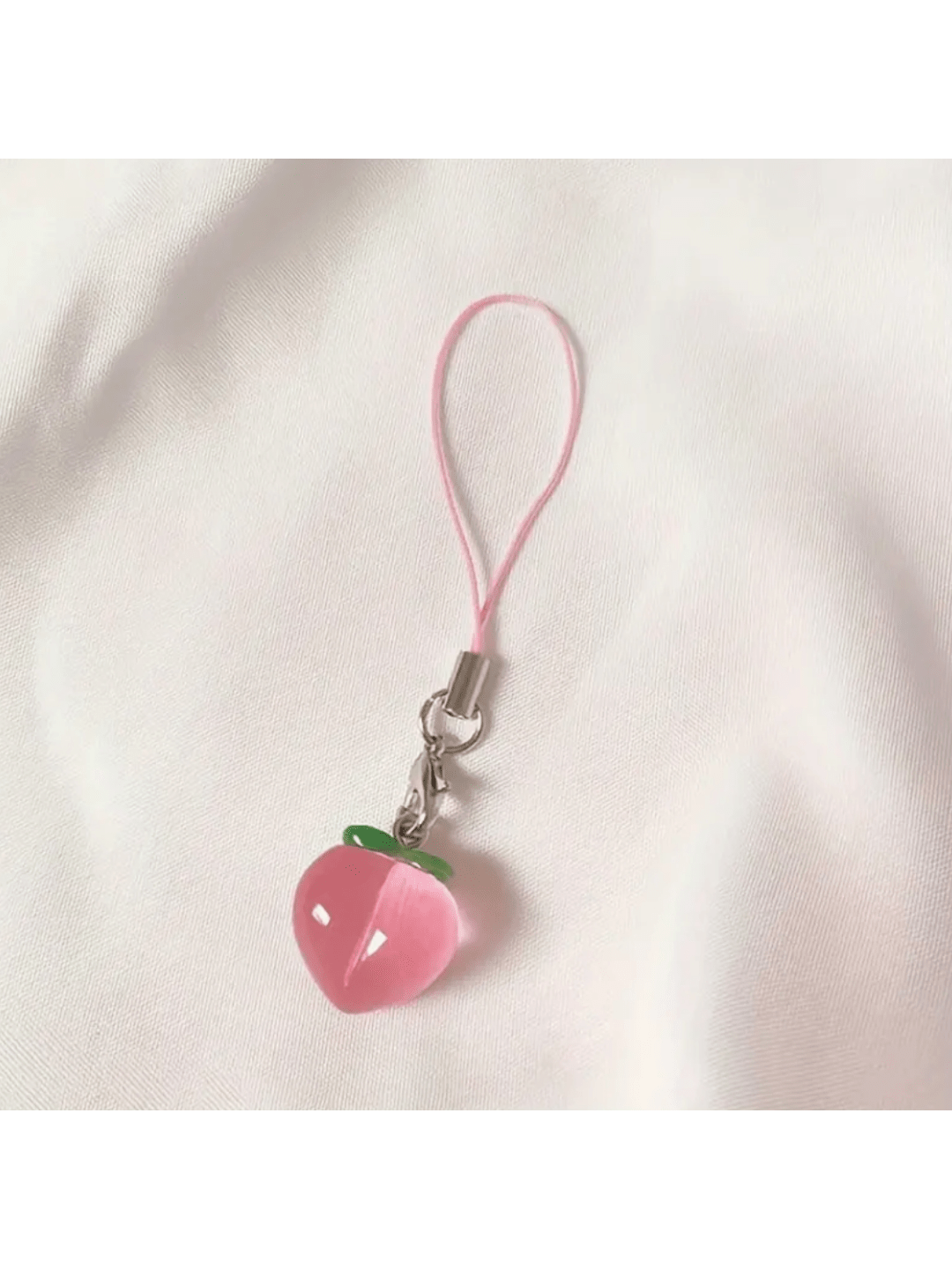 1pc Cute Peach Phone Hanger Earphone Strap