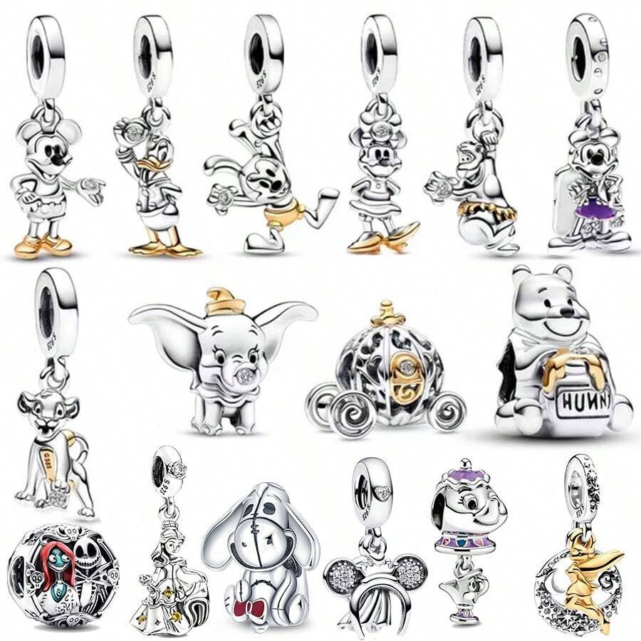 New Cartoon Animal Charm Bead Pendant For Original 925 Silver DIY Bracelet, Fashionable Jewelry Gift For Women's Birthday