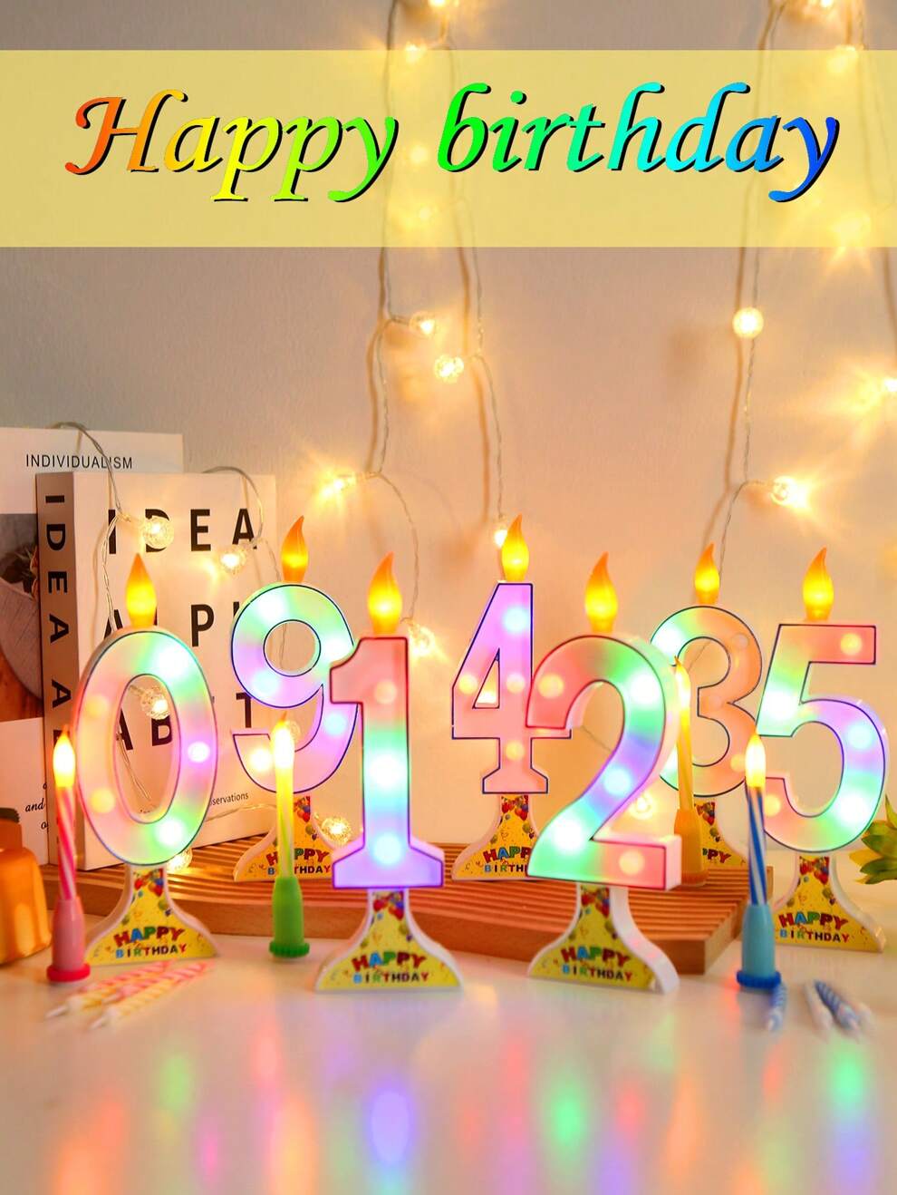 1PC Multicolor LED Birthday Digital Candle Set With Flashing Birthday Candles And Colorful Candles Illuminating Electronic Candles Happy Birthday, Surprise Party Atmosphere Light, Celebration Light