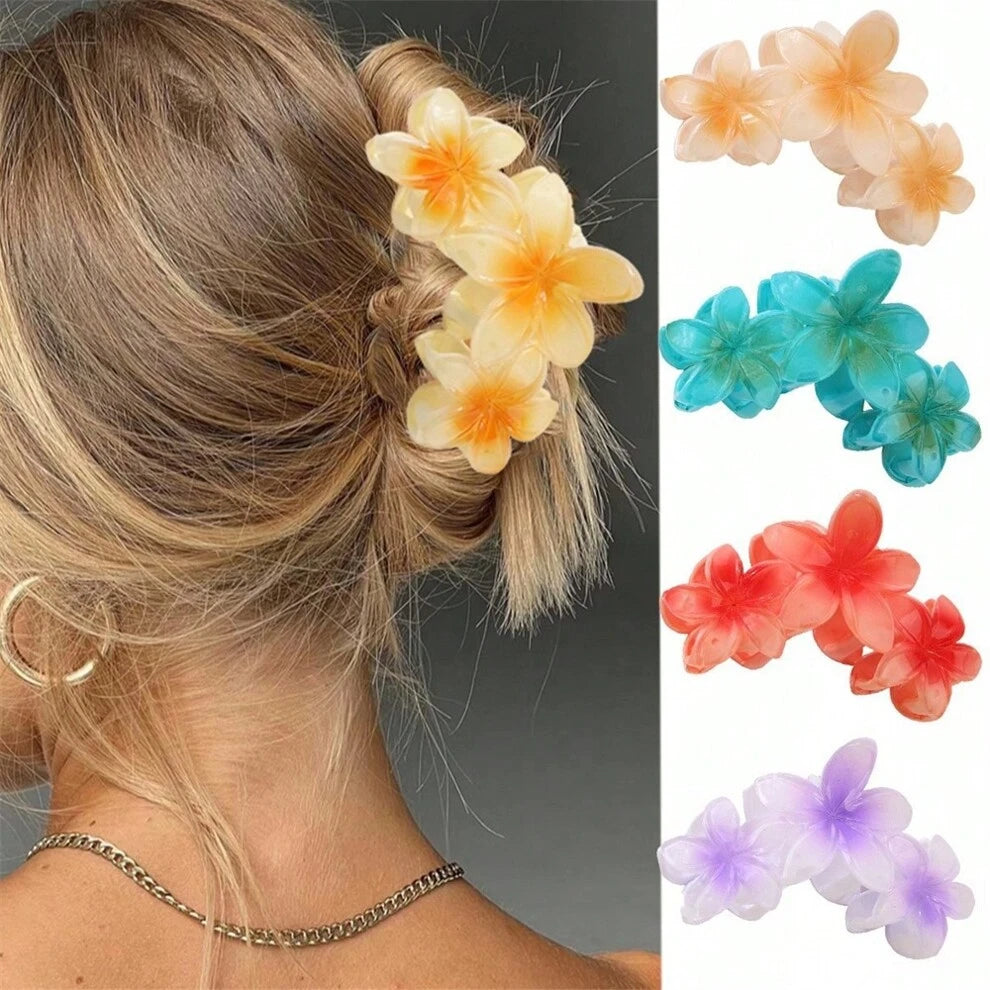 Three Flower Hair Claws, Vintage Hair Clip For Simple And Fashionable Look, Hair Claw For Women