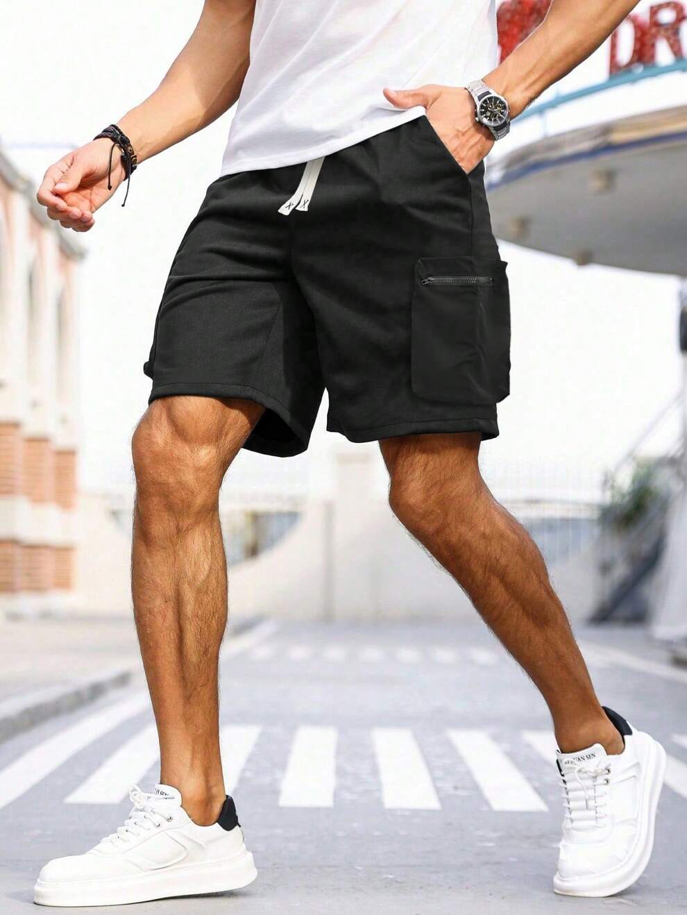 Manfinity Homme Men's Plus Size Casual Summer Shorts With Pocket Design