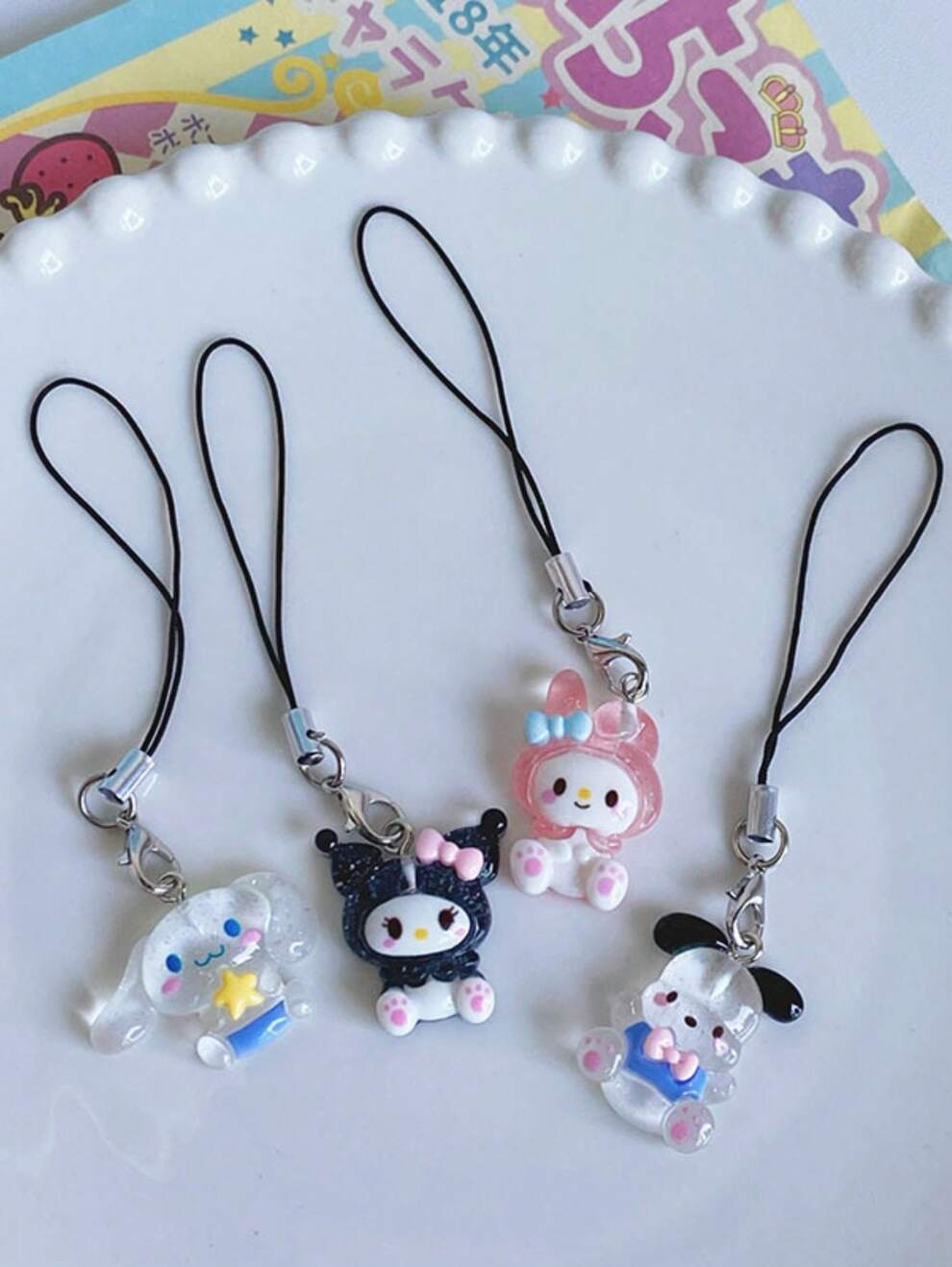 1pc Cartoon Keychain Pendant,Kitty/Melody/Pompom Purin/Kurome Cute Keychain Backpack Ornament Mobile Phones Pendant Bag Decoration Gifts For Best Friends