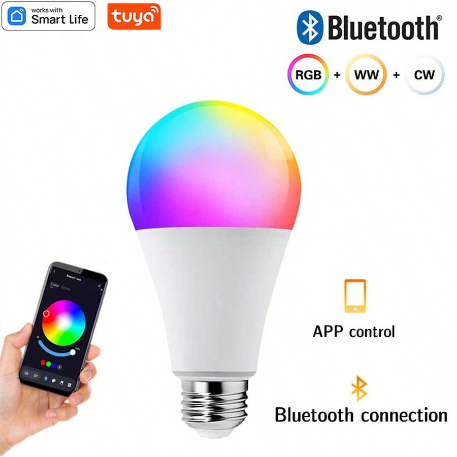 Tuya Bluetooth Smart Bulb Alexa Led Lamp E27 RGB Smart Light Bulbs 85V-265V Smart Lamps For SmartLife Assisatn Alexa