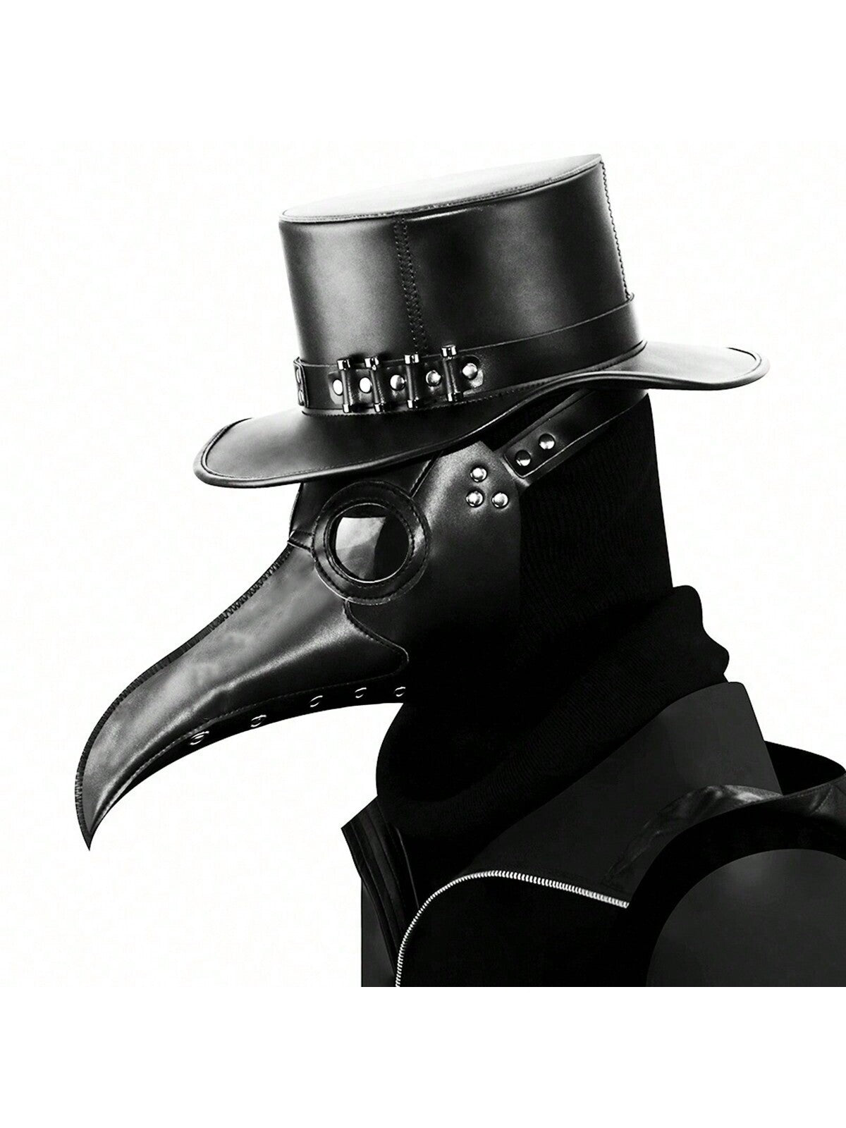 PU Steampunk Plague Doctor Bird Mask For Masquerade Party, Cosplay, Carnival With Adjustable Strap Cowboy Hat