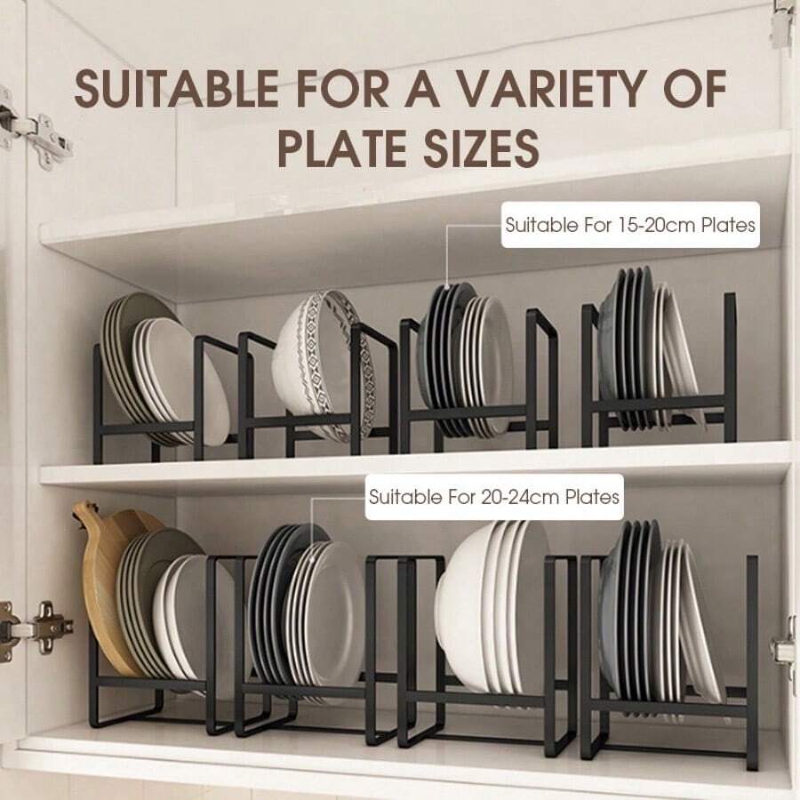 1pc Kitchen Cabinet Dish Storage Rack With Drainboard And Drawer Plate Separators