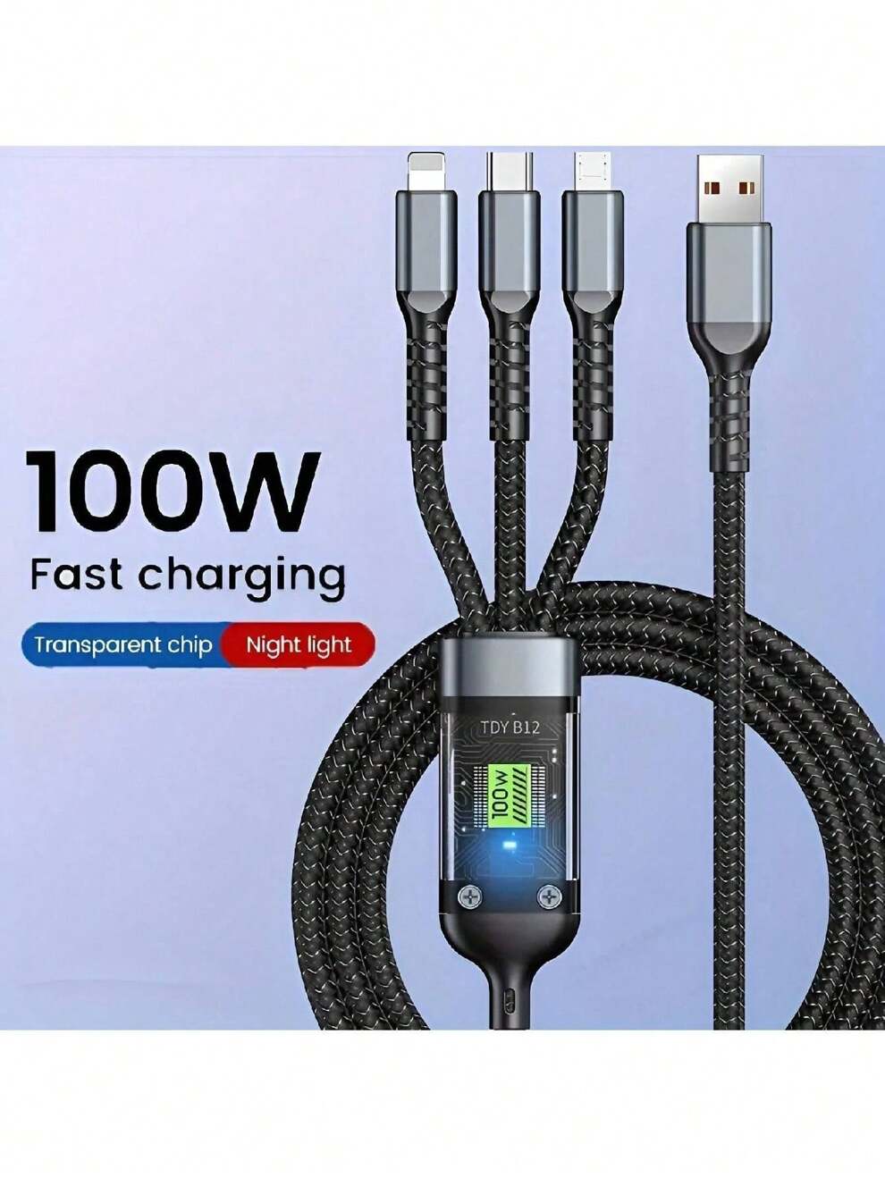 1PC Ultra-High Speed 100W5A3-1 Fast Charging Cable -- General UBS-C To Miniature Iphone 1413, Samsung, Xiaomi -- Durable And High Performance