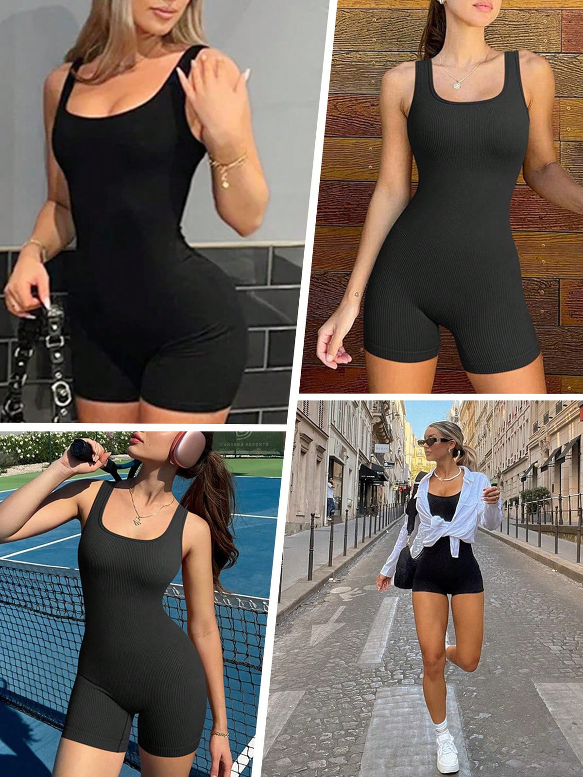 1pc Women's Textured Jumpsuit Shapewear Jumpsuit