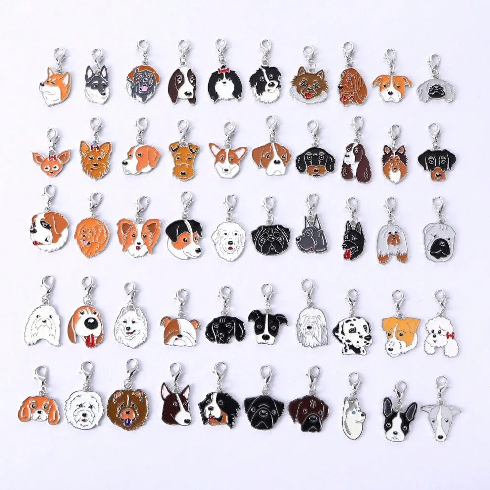 1pc Metal Enamel Keyring Dog Charm For Jewelry Making Pendant Metal Zipper Clothing Charms Accessories Headset Bag Headphone Best Friend Gift