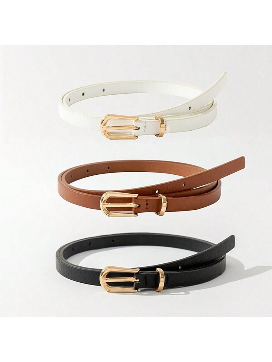 3pcs/Set Simple Women's Belt Set