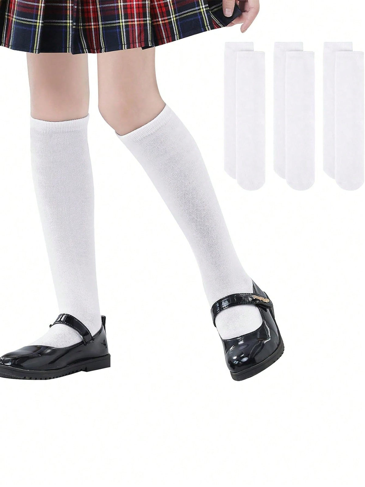 3 Pairs Knee High Socks For Girls Long Socks For Girls Boys Kids School Uniform Socks Breathable Seamless Socks