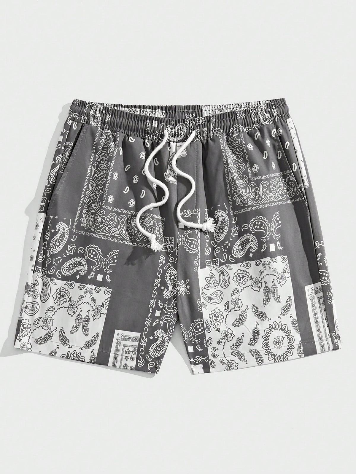 Manfinity RSRT Men's Casual Drawstring Waist Paisley Printed Shorts, Fashionable And Versatile