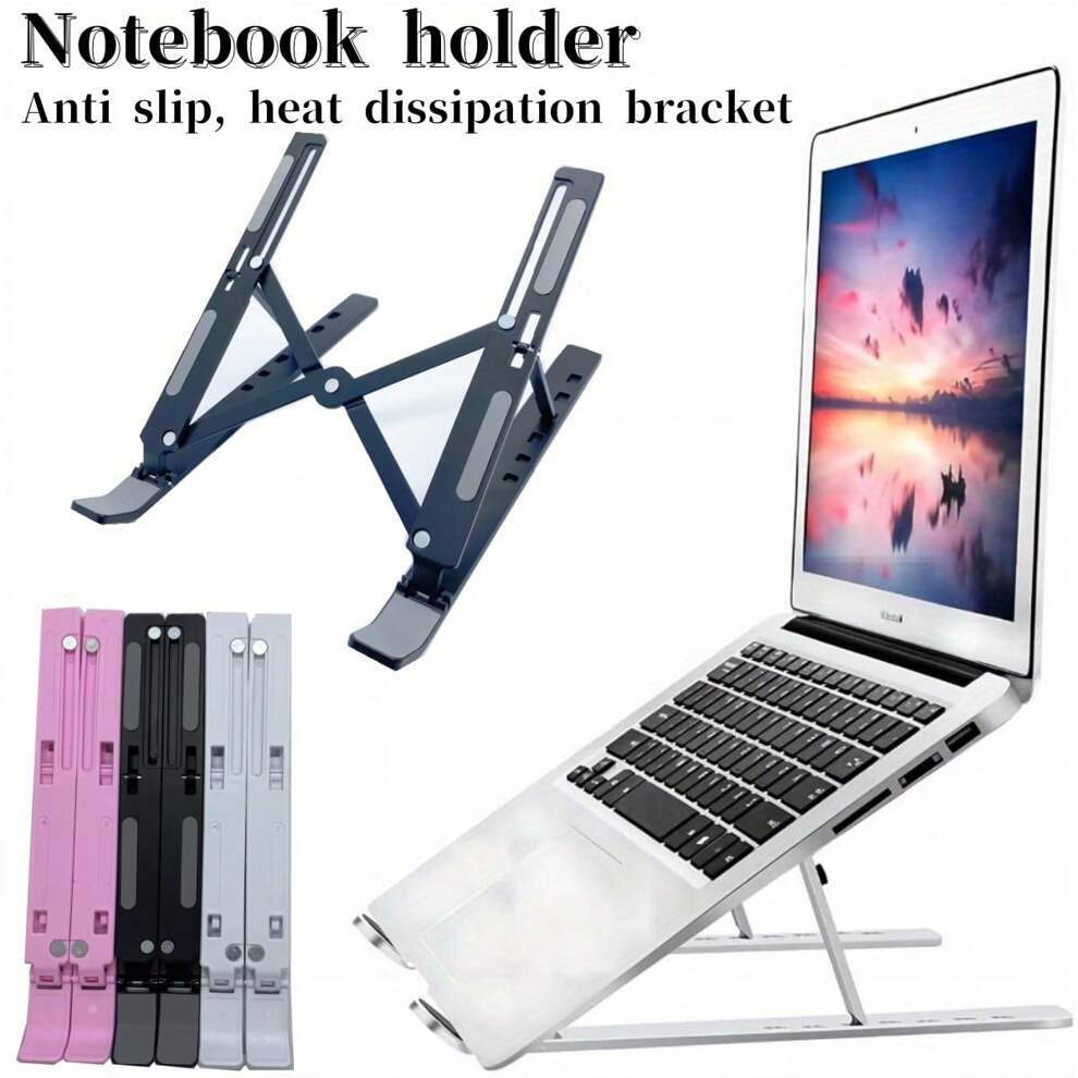 1pc Notebook Computer Stand, Suitable For Mac Book Pro/Air HP, Ventilation Cooling Laptop Stand For , Dell, All 10-15.6 Inch Laptops (Black, White, Pink)